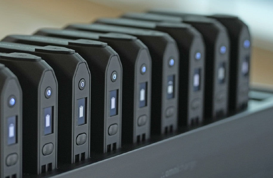 Omnicharge power banks docked in a Power Station