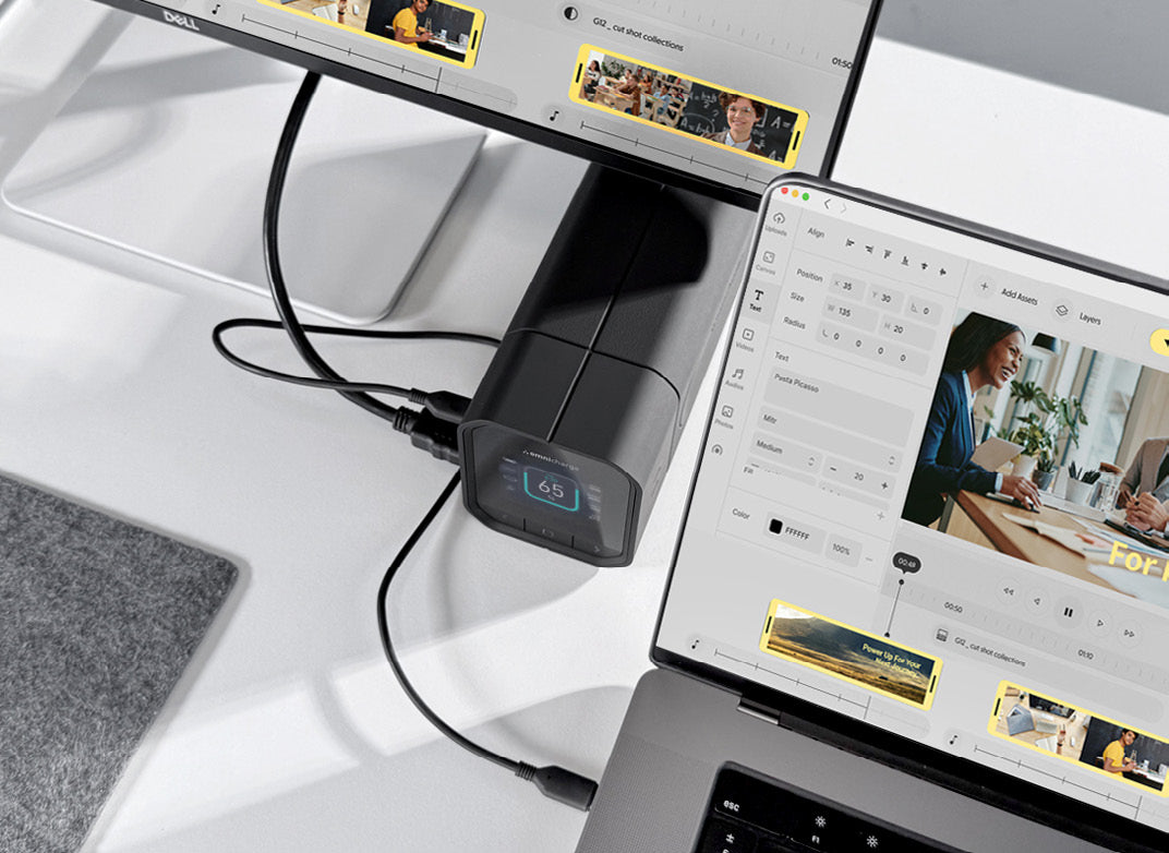 Omnicharge power bank connected to a laptop